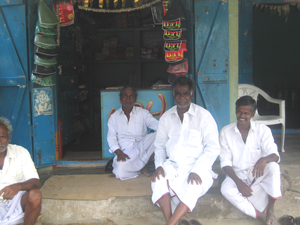  men on street scene