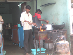 preparing snacks