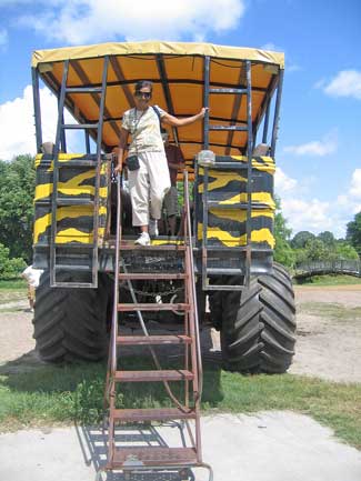 Getting off the truck