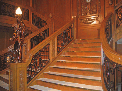  A view of the classic Staircase on the Titanic